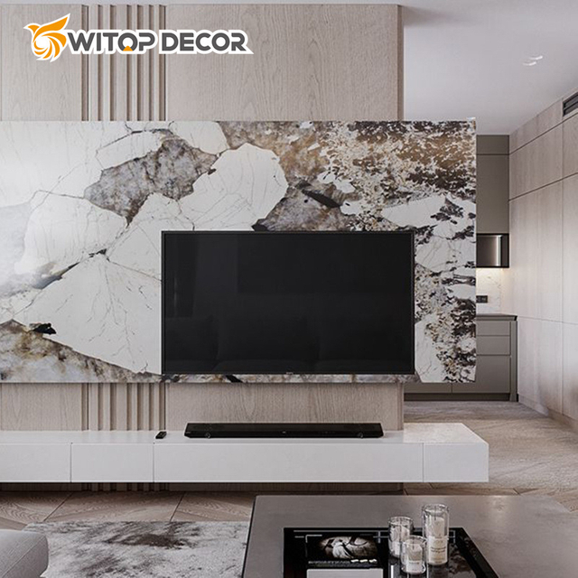 Wholesale Glossy 3D Wall Panels Customized PVC Marble Wall Decoration PVC Marble UV Sheet