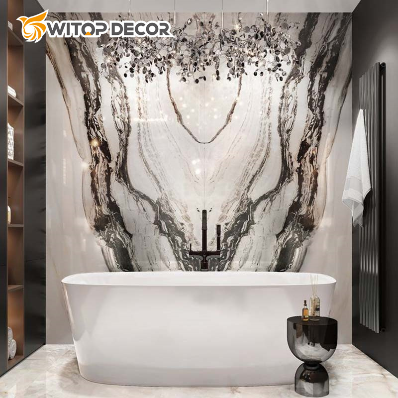 Spc Moisture-Proof 1220*2440*3mm Interior Decorative UV Marble Sheet Panel