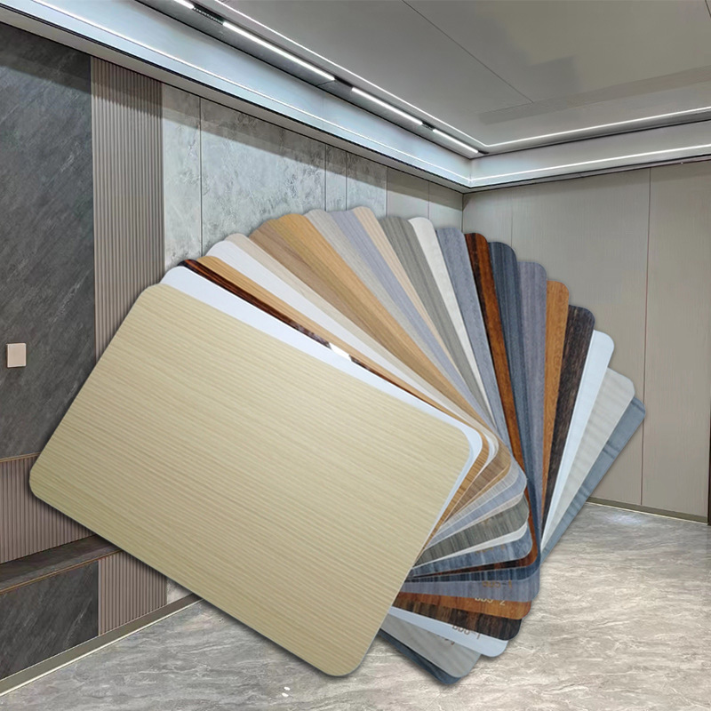 1220 X 2440 mm Marble Type Decoration Wall Panel Veneer Bamboo Charcoal PVC Board