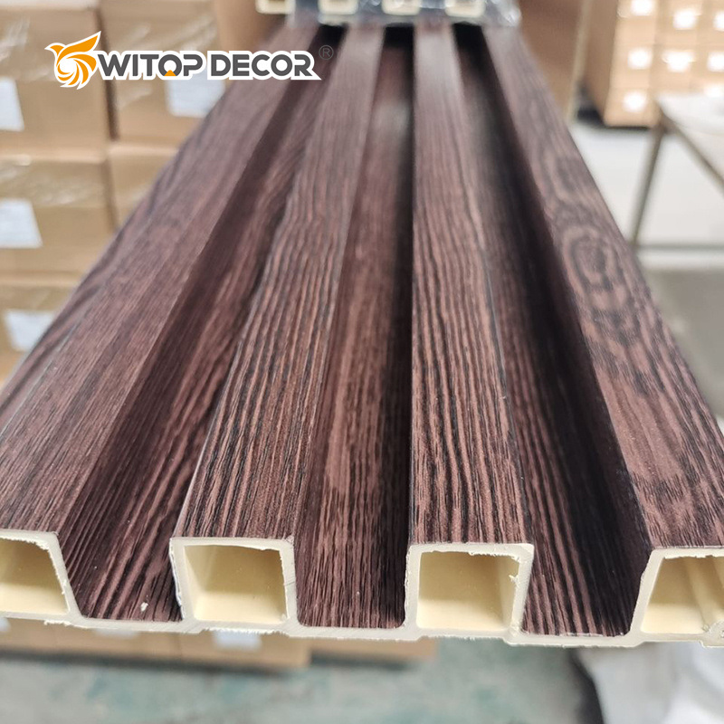 Laminated Decorative Wood Grain Indoor WPC Panel for Wall and Ceiling Decoration