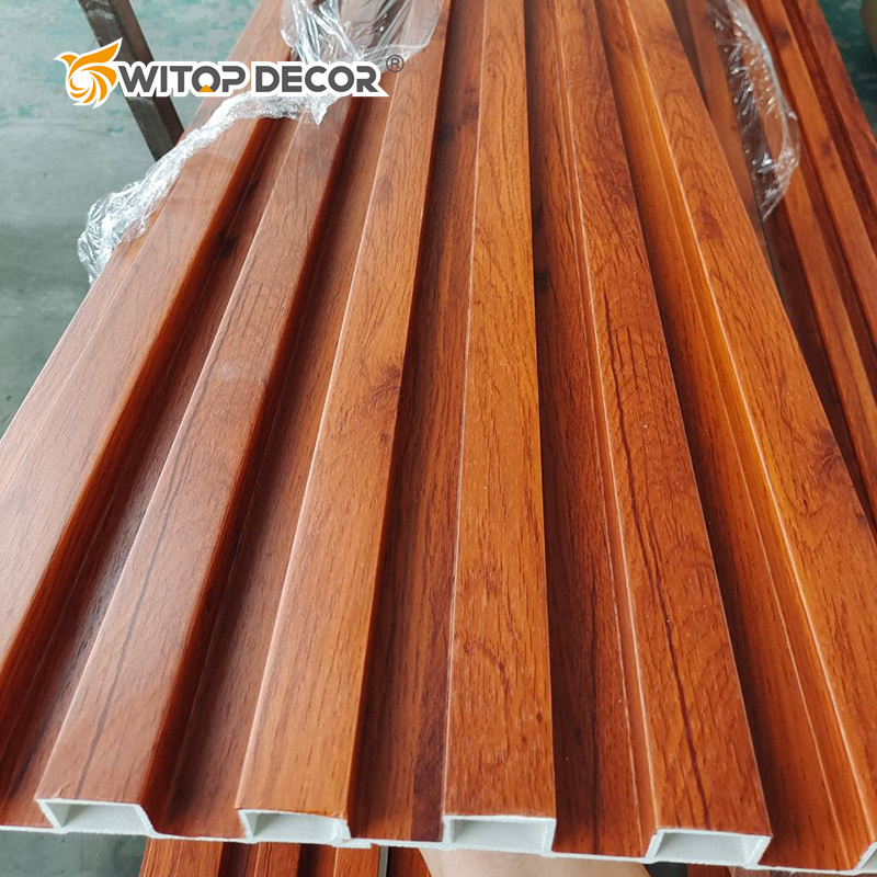 Factory Price High Quality Water-Proof Outdoor 3D WPC Wall Panel White Coextruded Panel Slat WPC Wall Panel