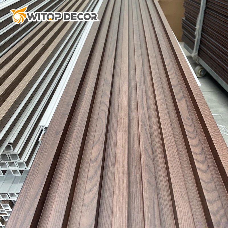 3D Interior Waterproof Laminated WPC Fluted Wall Panel
