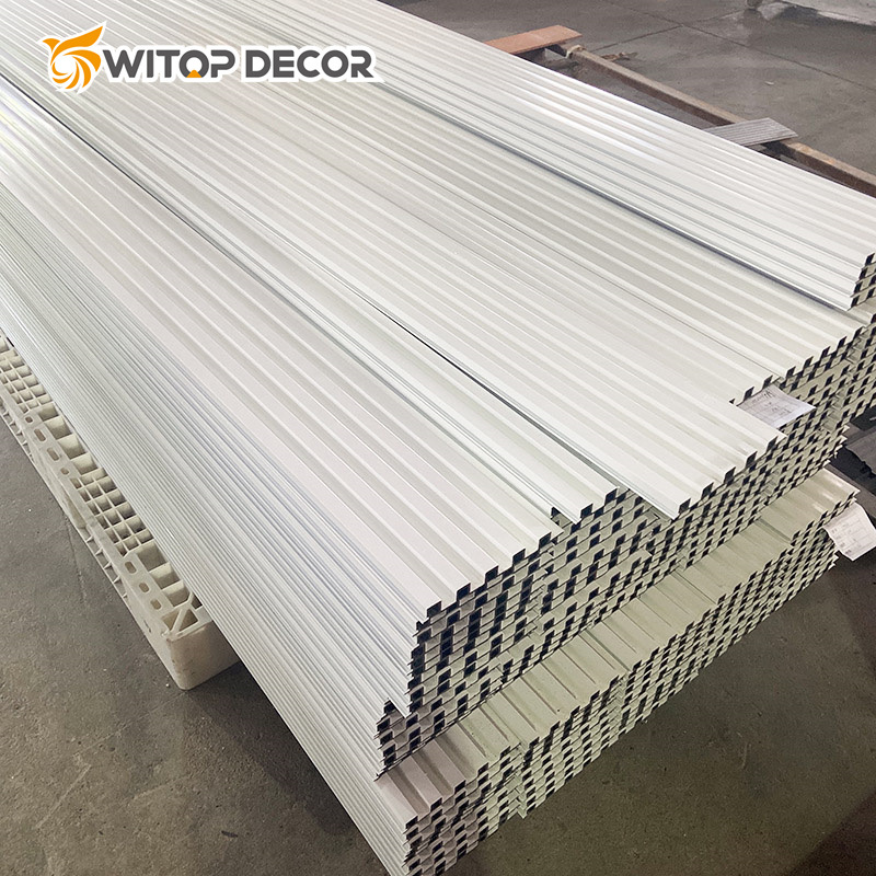 Four Grooves Semi Circle Composite Wood Sheet WPC Wall Panel