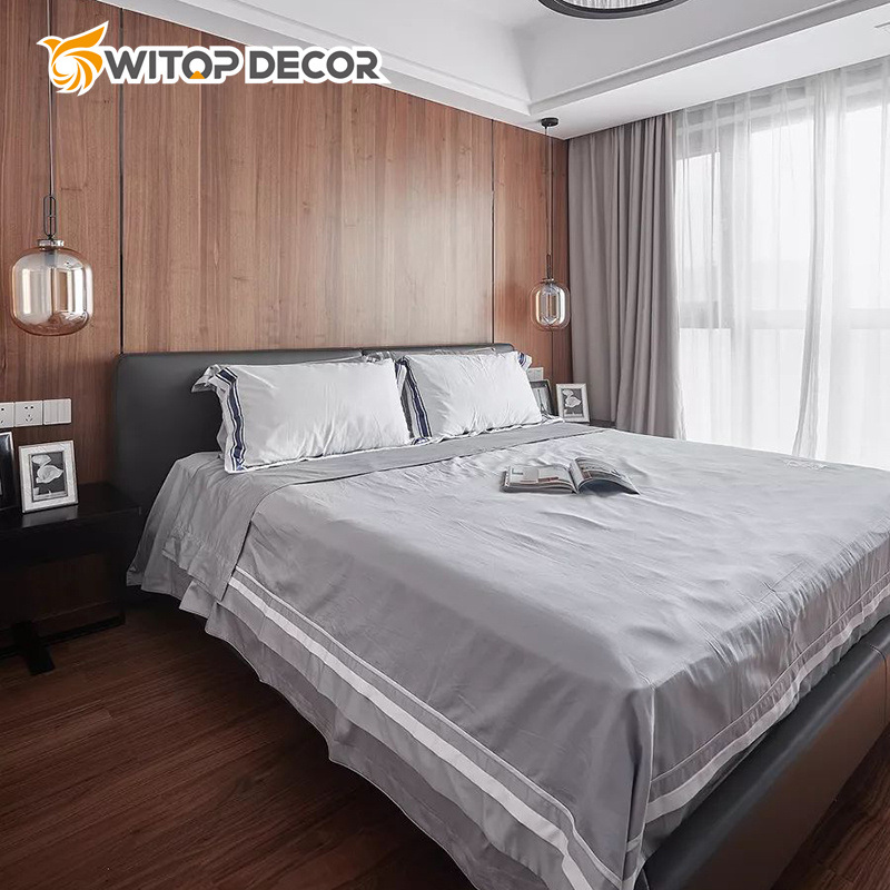 Pet Marbled Bamboo Charcoal Fiber Flat Wall Panel WPC Wood Veneer Wall Panel PVC Foam Board