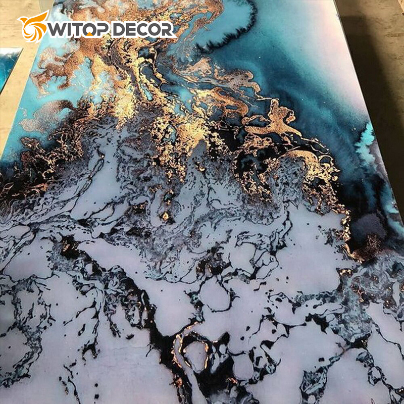 Interior Decoration 3D Printing Wall Plastic UV Marble PVC Panels for Hotel