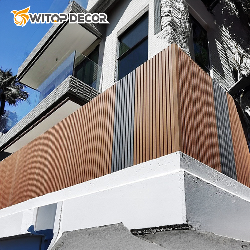 Easy Installation Outdoor WPC Fence for Garden and Vila with Gap Full Private Aluminum Fencing