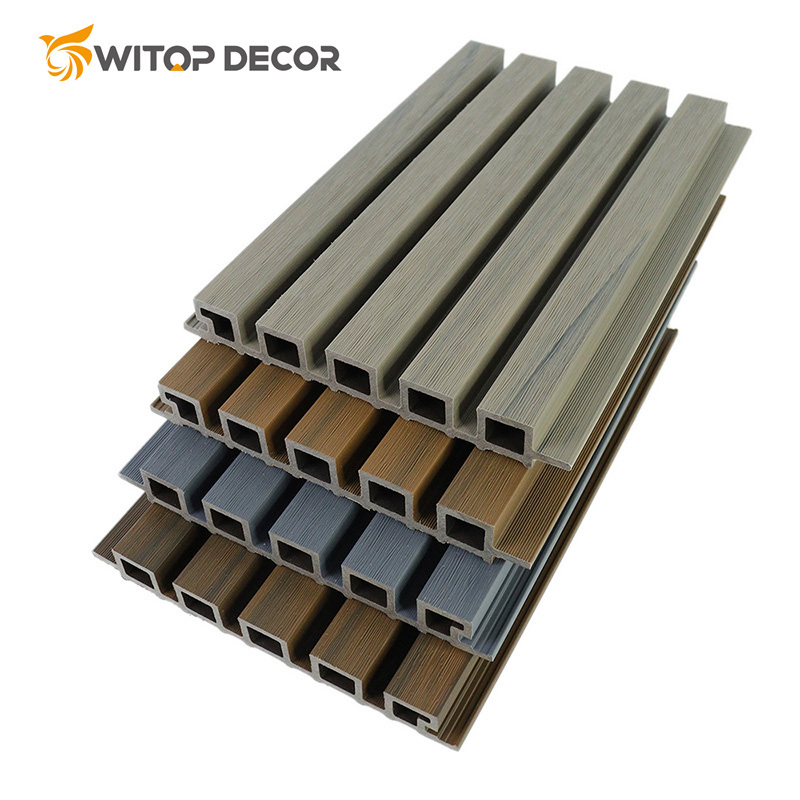 Wooden Grain Fluted Panel for Decoration PVC WPC Wall Panel WPC Wall Panel Cladding