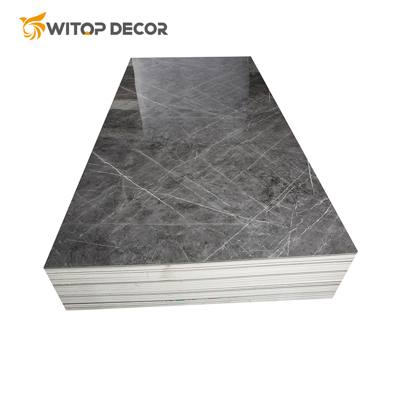New Interior PVC Wall Panels UV Coating Plastic Marble Sheets