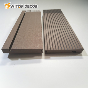 China Waterproof Essential Solid Gray Capped WPC Wood Composite Decking Boards