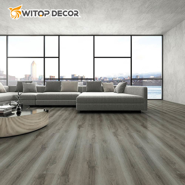 Embossed Texture Brown Wood Effect Laminate Spc Vinyl Material Flooring on Sale