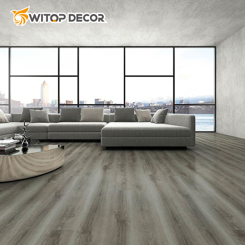 Embossed Texture Brown Wood Effect Laminate Spc Vinyl Material Flooring on Sale