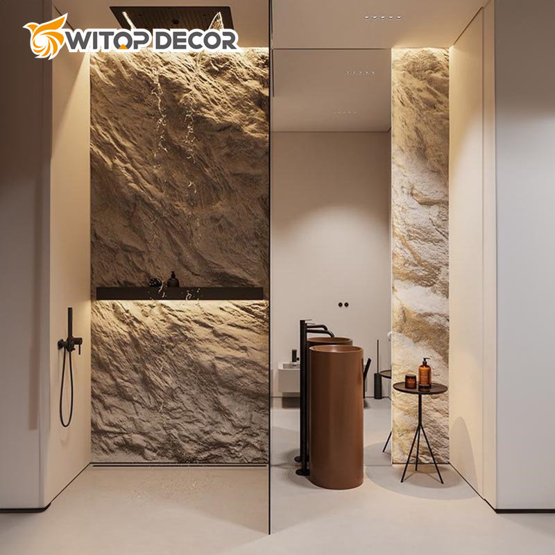 Factory Direct Selling Outdoor Stone PU Decorative 3D Artificial Wall Panels PU Square