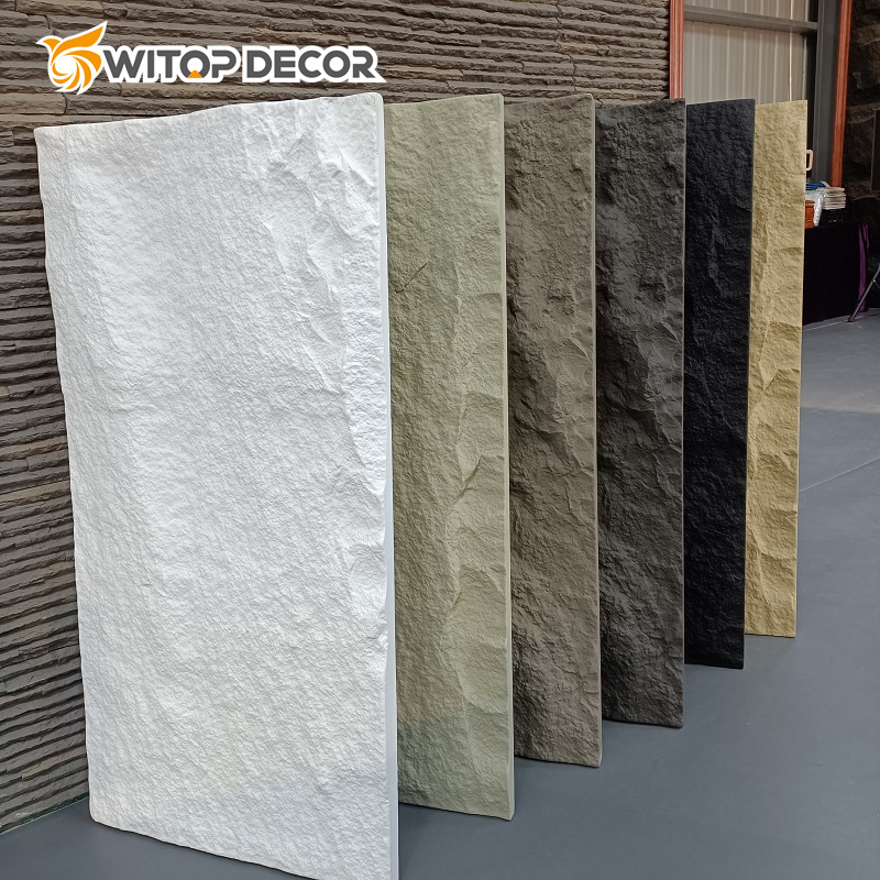 Hot Sell Ceiling Ornaments Polyurethane High Quality Beautiful PU Luxury Cultural Stone 3D PVC Panel