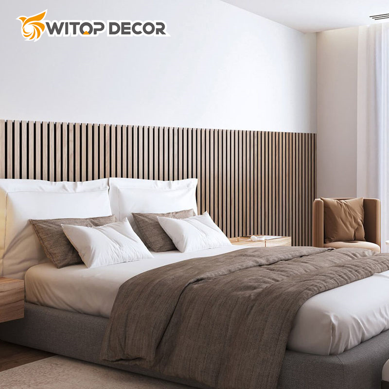 100% Polyester Acoustic Panel Slat Wood Wall Panels for Interior Wall Decor