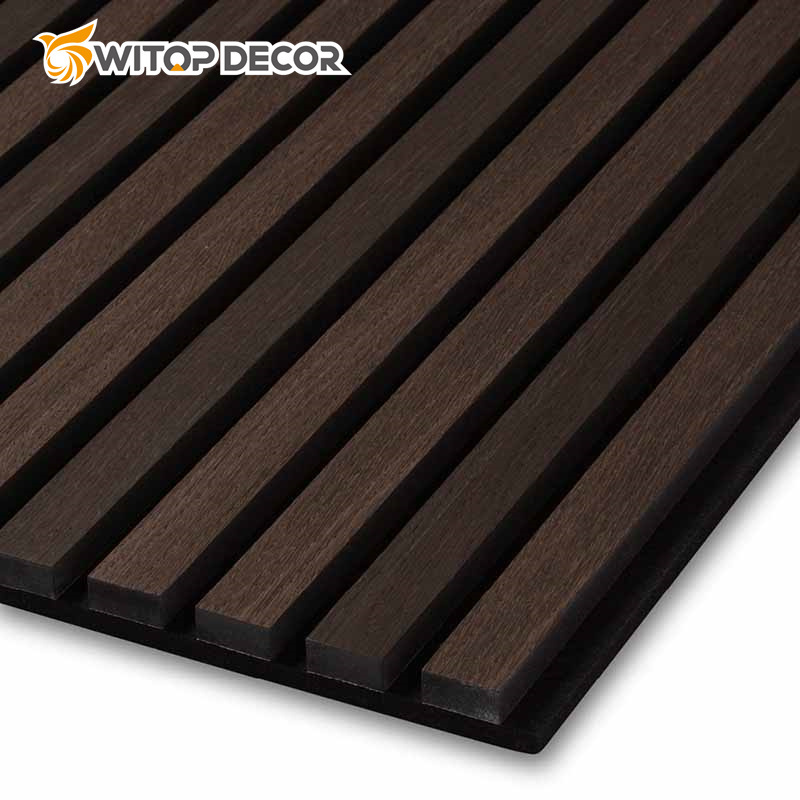 DIY 21mm Natural Walnut and Oak Acoustic Slat Wood Wall Panels for Meeting Room