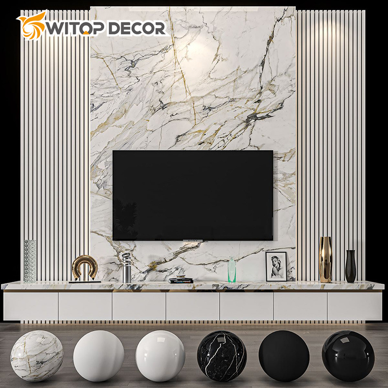 High Glossy Waterproof PVC Marble Sheet UV Board Wall Panel Spc