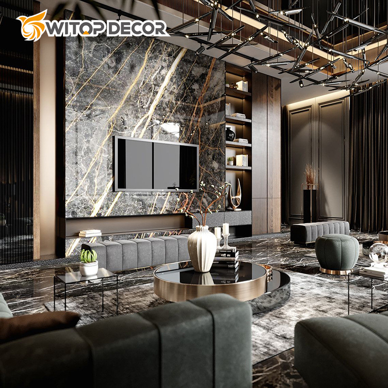 New High Glossy 3D PVC Marble Sheet Wall Panel UV Marble Sheet 3D Designs