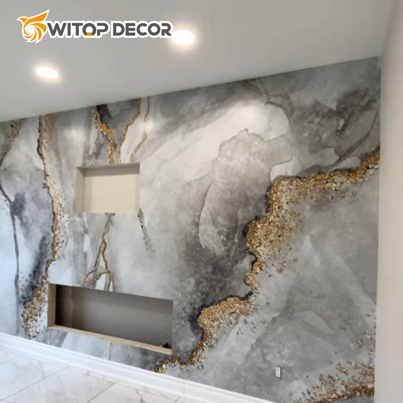 3D Decorative UV Marble Sheet PVC Wall Panel Gloss UV Boards for Kitchen Units