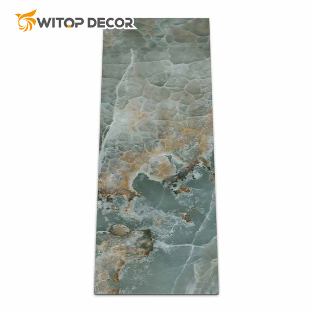 PVC Glossy Dark Marble Sheet for Interior Wall Decoration