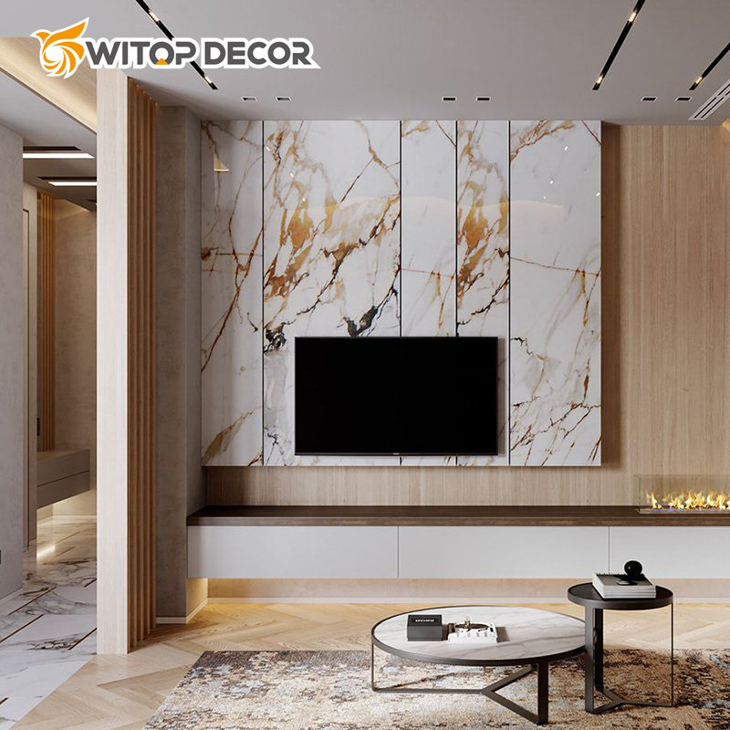 Glossy 120X240cm PVC UV Marble Design Sheet Board