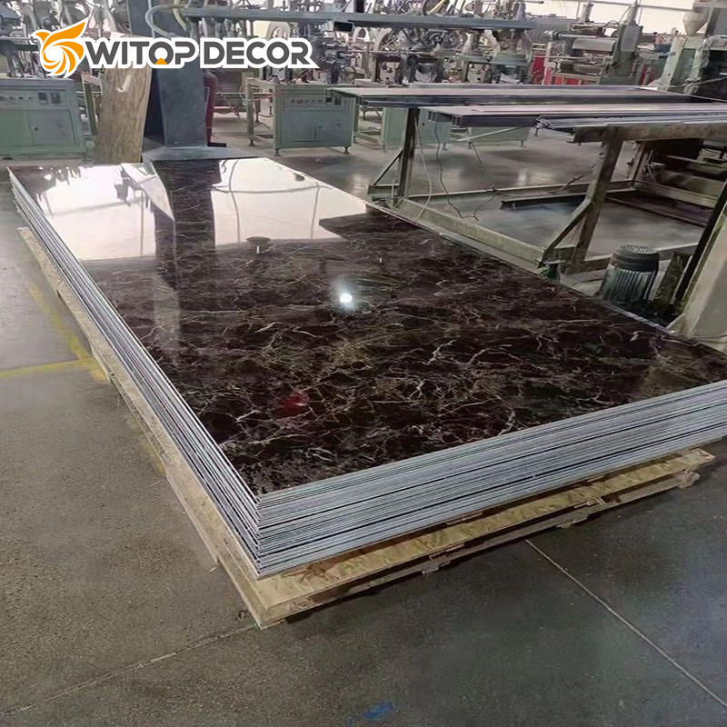 High Glossy PVC Sheet Waterproof Plastic Wall Tile Sheets with Marble Design