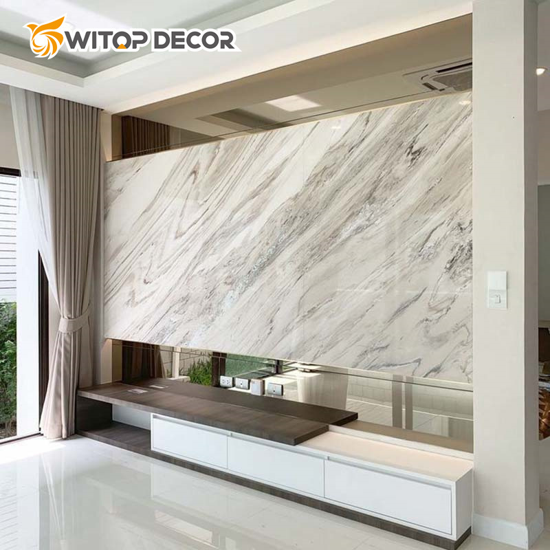 Hot Sale Marble Design Fireproof High Glossy UV PVC Marble Sheet