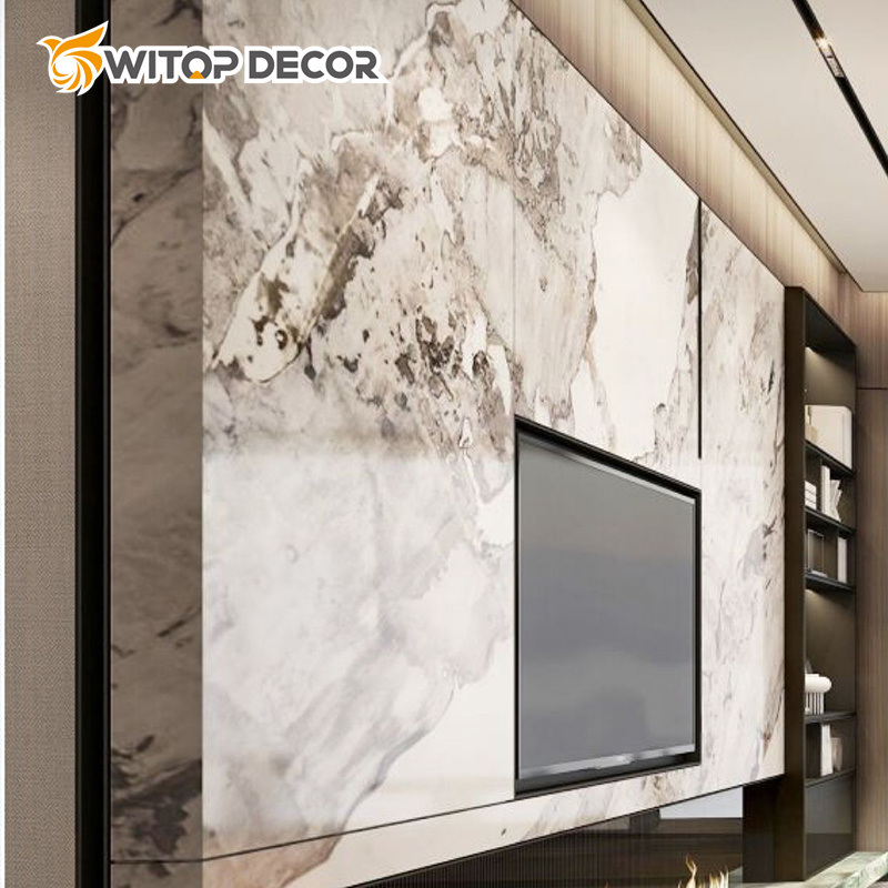 Wholesale Glossy 3D Wall Panels Customized PVC Marble Wall Decoration PVC Marble UV Sheet