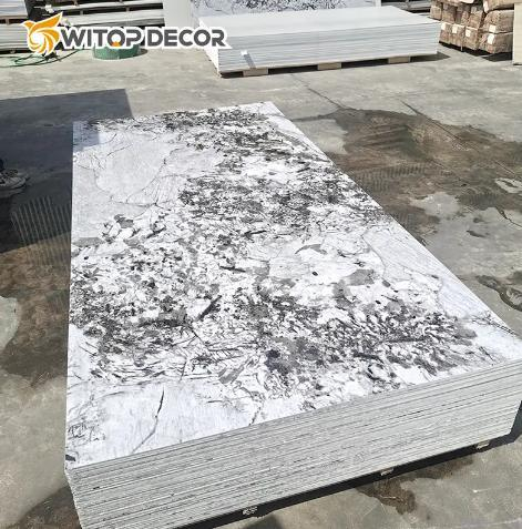 1220X2440mm High Glossy Waterproof Eco-Friendly Factory Direct Supply Fashionable PVC Marble Sheet for Wall