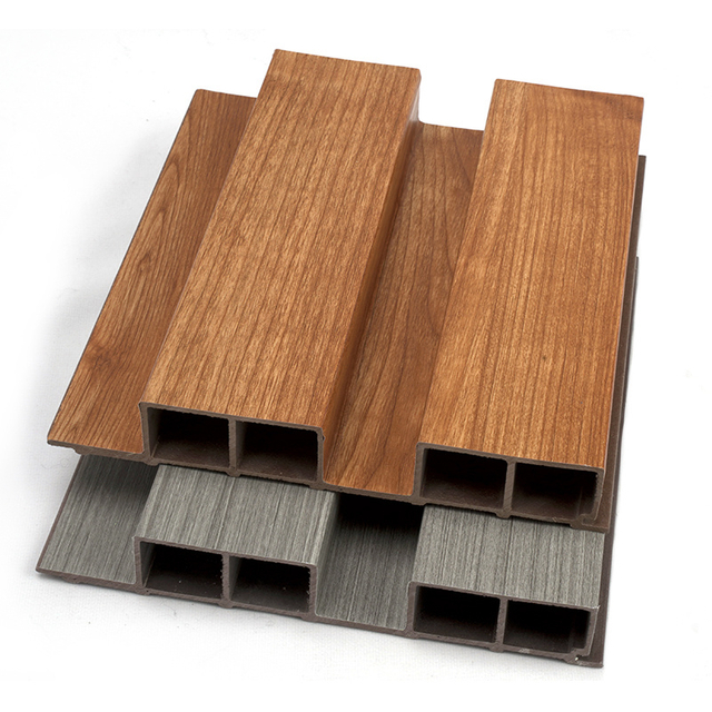 China Supplier High Quality Wooden Grain PVC WPC Wall Panels Designs Wood Plastic Co Extrusion Fluted Cladding