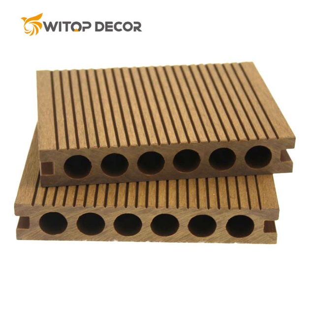Eco-Friendly WPC Composite Decking Hollow Round Hole 150*25mm Swimming Pool Decking Outdoor Engineered Flooring