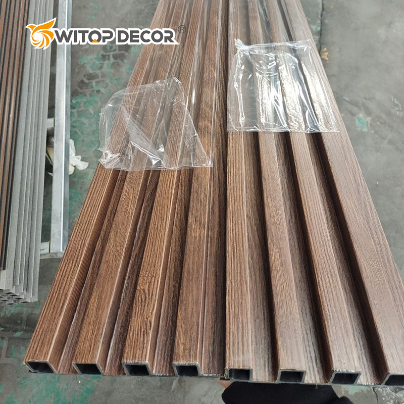 Laminated Decorative Wood Grain Indoor WPC Panel for Wall and Ceiling Decoration