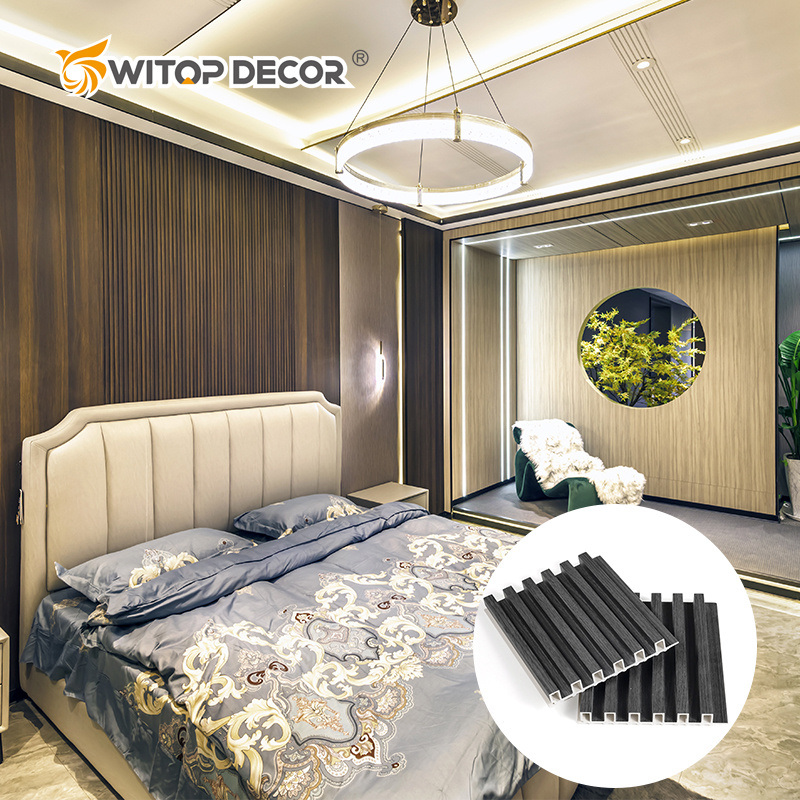 Interior WPC Decorative Heat Insulation Sound Absorbing Acoustic Fluted WPC Wall Panel