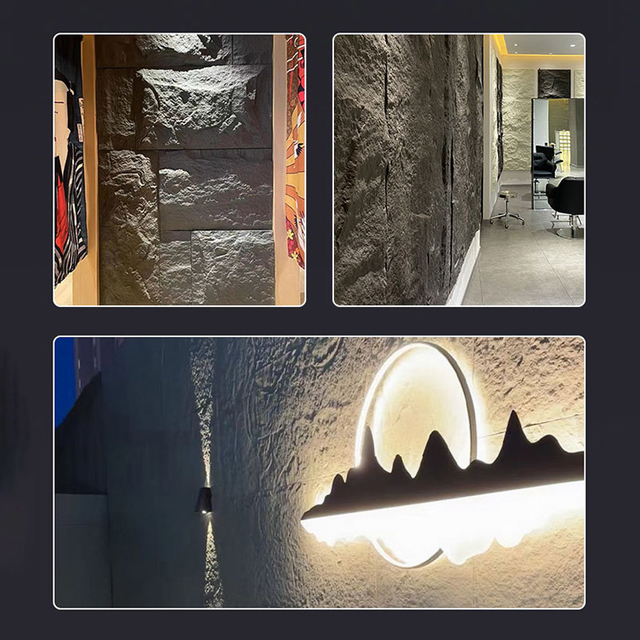 Lightweight Faux Stone Surface PU Store Wall Panel PU Stone