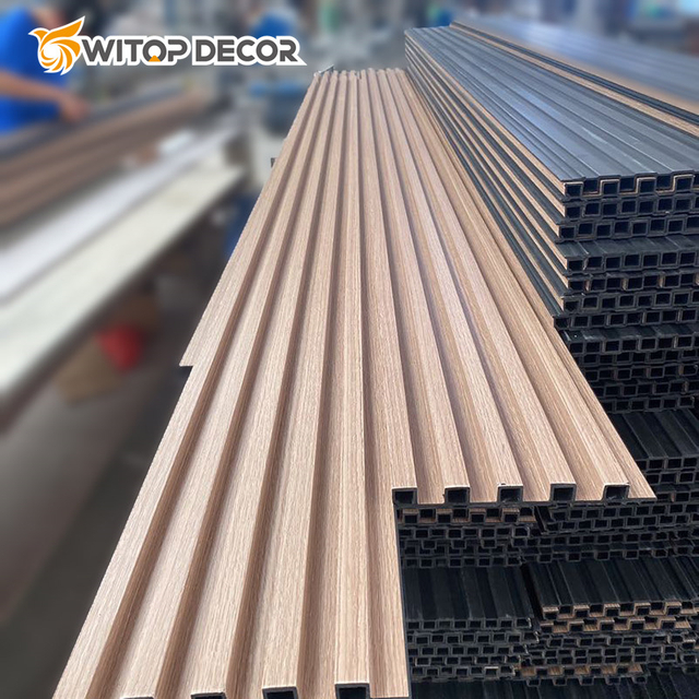Waterproof Convergent Line Wall Cladding WPC Wall Panel