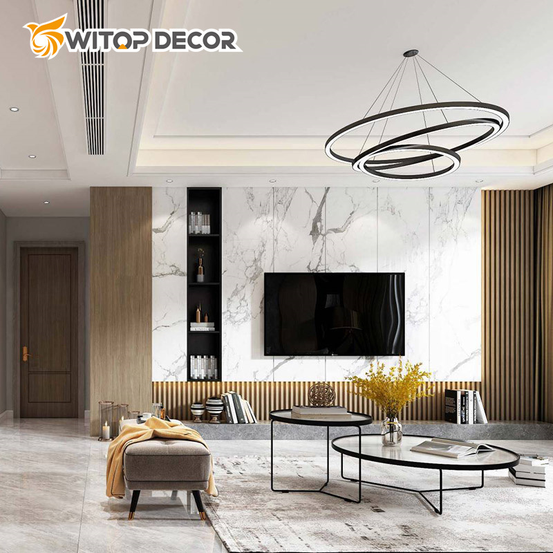 Witop WPC Factory Direct Stone Series Bamboo Charcoal Wood Veneer WPC Wall Board for TV Background Walls