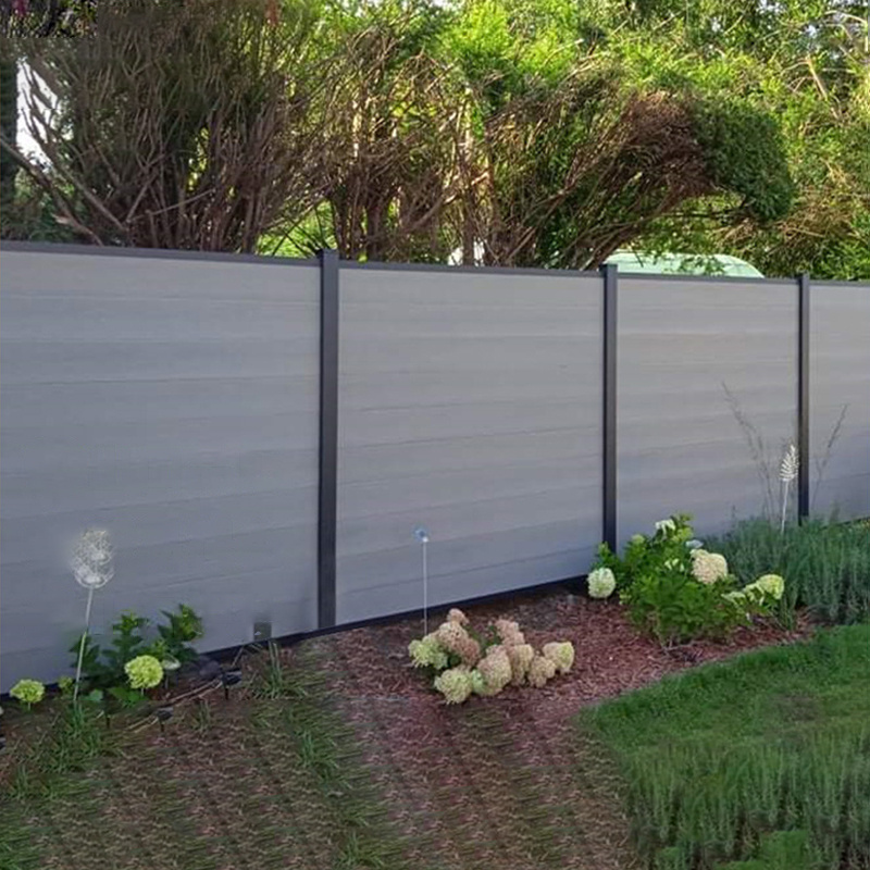 Dark Gray Building Material WPC Outdoor Railing Garden Fence