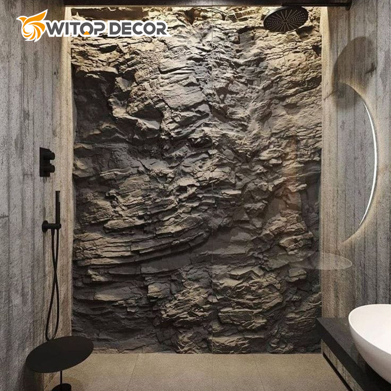 Fire Resistant 3D Decoration Stone Wall Panel