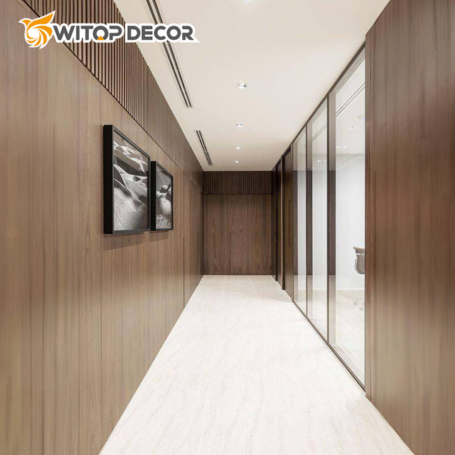 The Most Popular Modern Wood and Plastic Composite WPC Fluted Wall Panel Is Used for Indoor