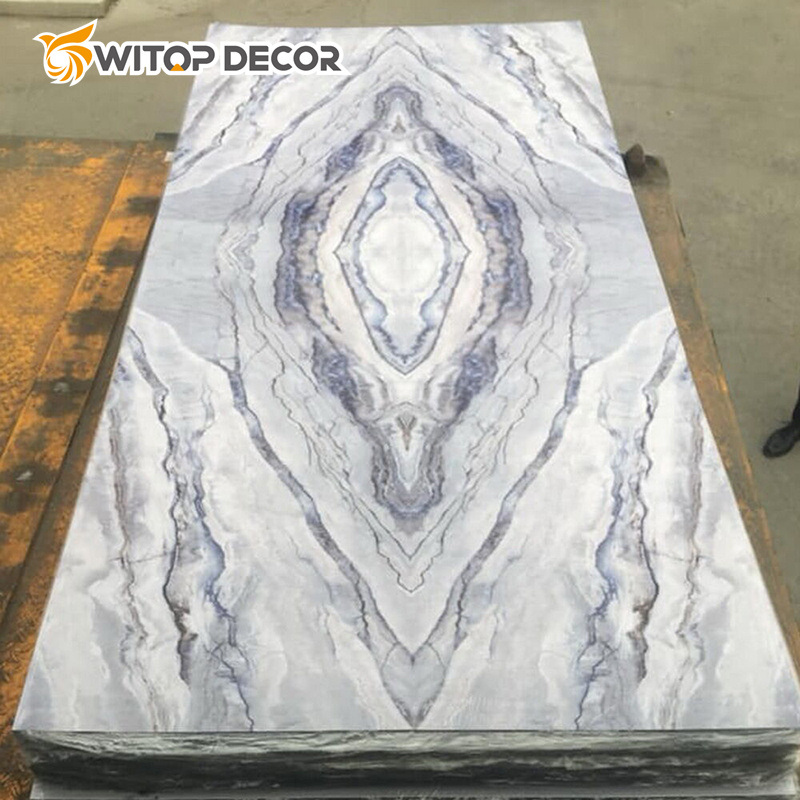 High Glossy UV Marble PVC Sheet 1220*2440*3mm Decorative Marble Alternative