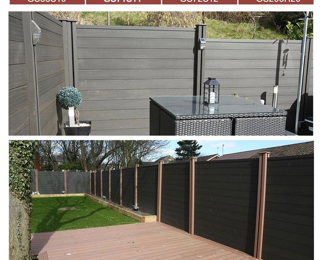 Easy Installation Outdoor WPC Fence for Garden and Vila with Gap Full Private Aluminum Fencing