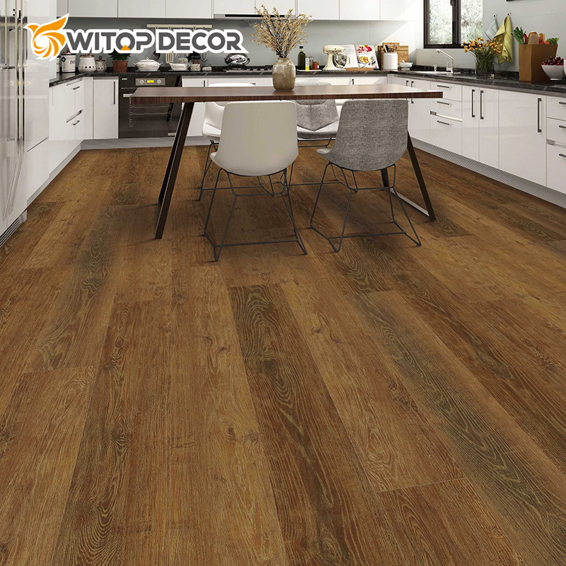 Wooden Look Design Interlocking Vinyl Plank Spc Flooring with UV Coating