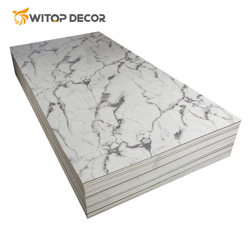 Manufacturer 1220X2440mm High Glossy PVC Marble Sheet for Interior Wall Panel