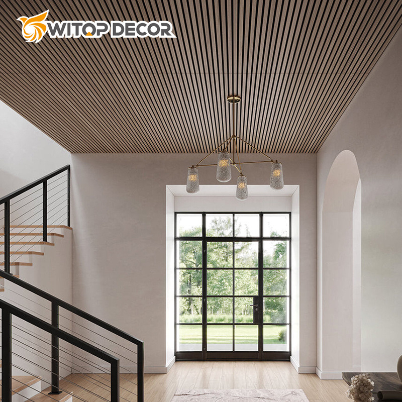 DIY 21mm Natural Walnut and Oak Acoustic Slat Wood Wall Panels for Home