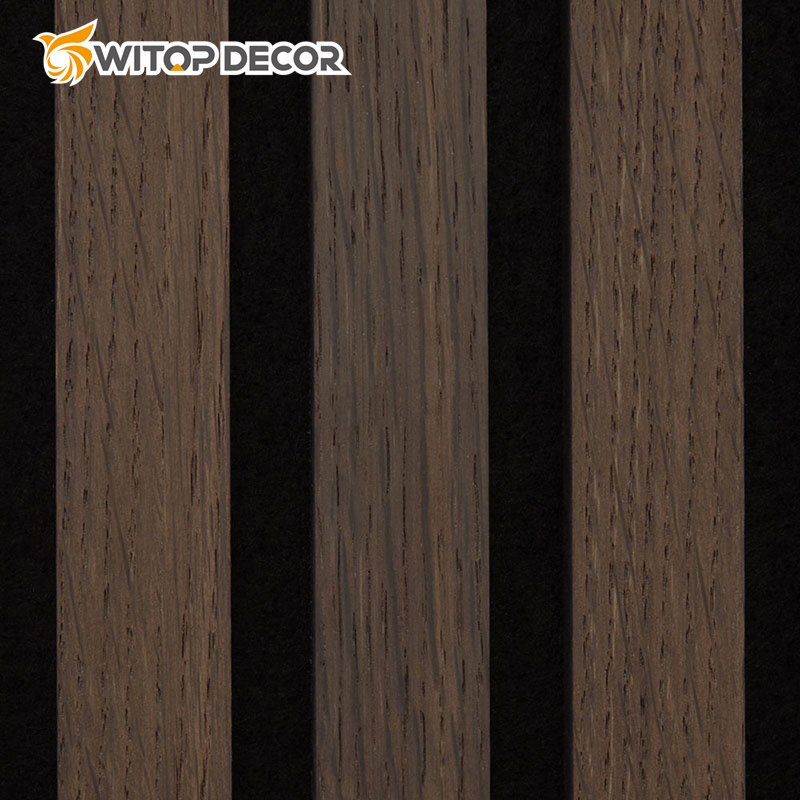 DIY 21mm Natural Walnut and Oak Acoustic Slat Wood Wall Panels for Meeting Room