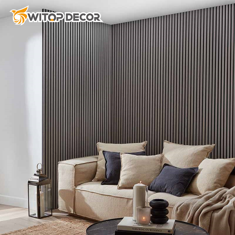 DIY 21mm Natural Walnut and Oak Acoustic Slat Wood Wall Panels for Meeting Room