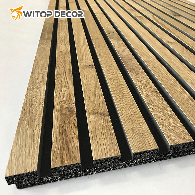 Multi-Color Optional Wooden Strip Acoustic Panel MDF Acoustic Wall Panels