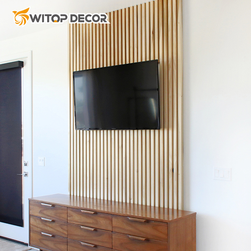 Acoustic Wooden Slat Panel, Natural Slat Soundproof Home, Office, or Studio.