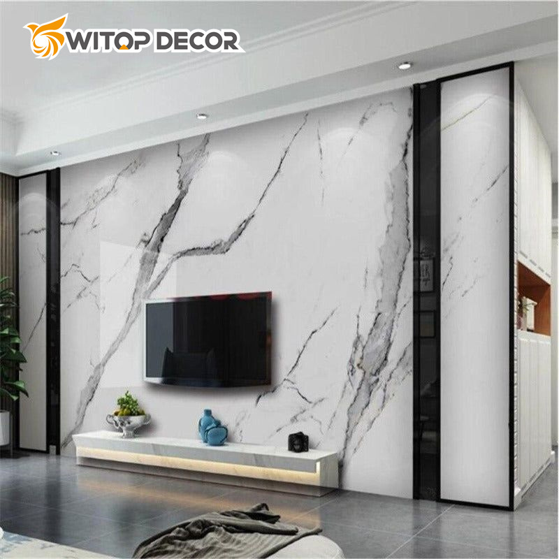 High Glossy UV Melamine Board PVC Pattern Wall Panel in Marble Designs