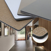 Interior Decorative Gold Colored Wall Panel 3D Water Ripple Wood Veneer