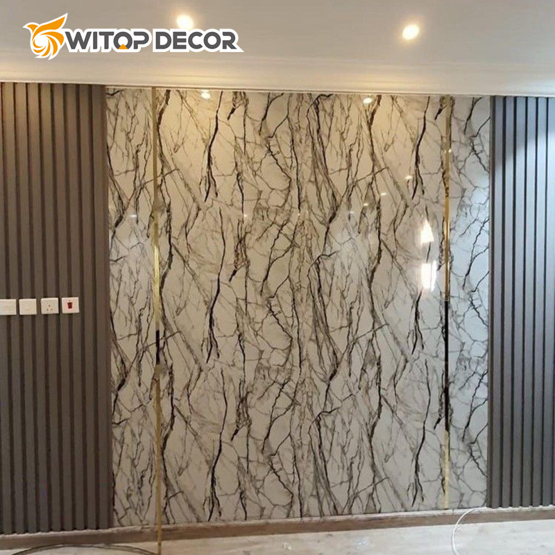 Artificial Granite Artificial Stone Type UV PVC Sheet for Interior Wall